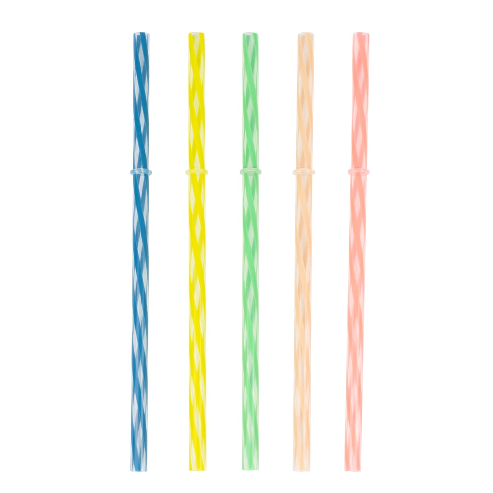 Straws, Color Twist Plastic, 5 Pack Image