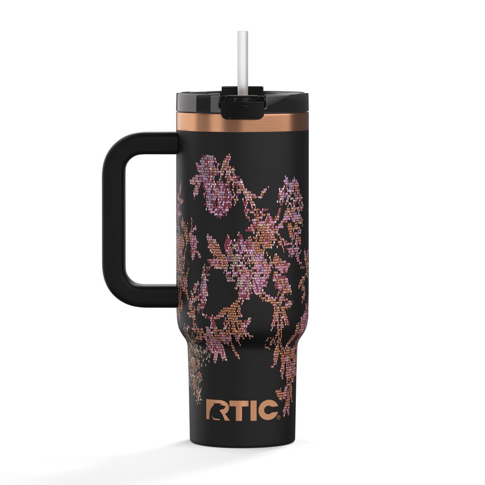 30oz Road Trip Tumbler, Cross-Stitch, Black