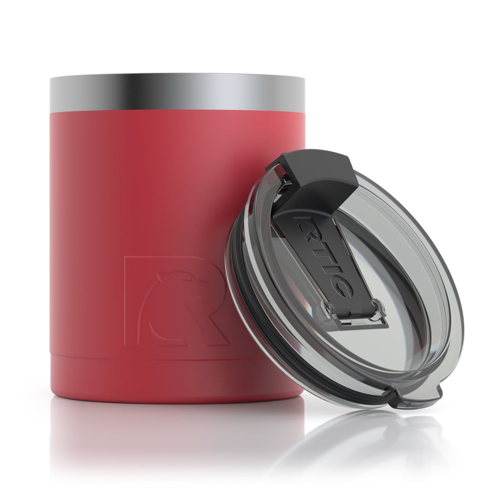 RTIC 12oz Lowball Tumbler, Brick, Matte, Stainless Steel & Vacuum Insulated, Flip-Top Lid