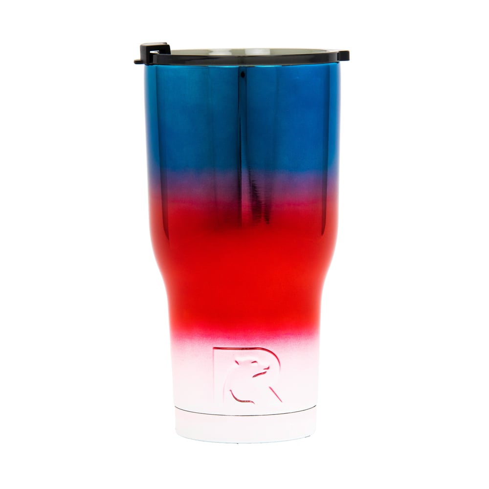 RTIC 30oz Tumbler, Patriot, Metallic, Stainless Steel & Vacuum Insulated, Flip-Top Lid