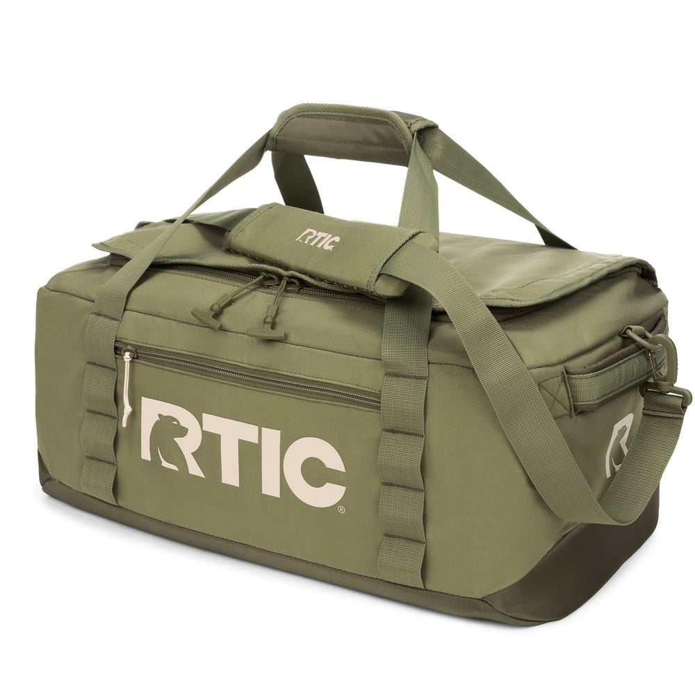 Medium Road Trip Duffle Bag, Olive & Beach Image