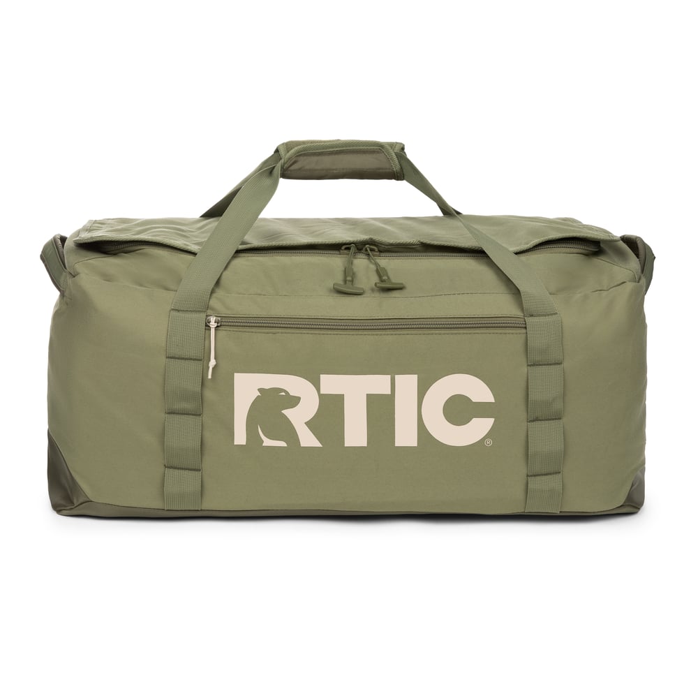 Large Road Trip Duffle Bag, Olive & Beach Image