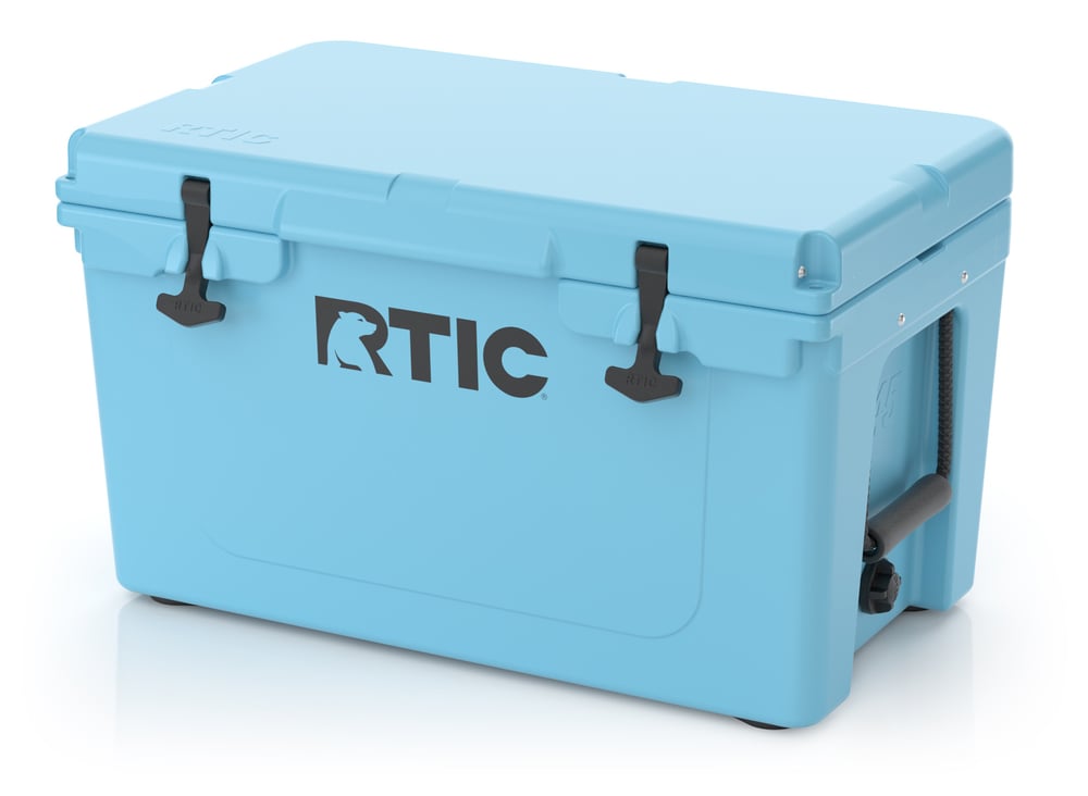45 QT Ultra-Tough Cooler, Blue, Heavy Duty Rope Handles, T-Latch Closure