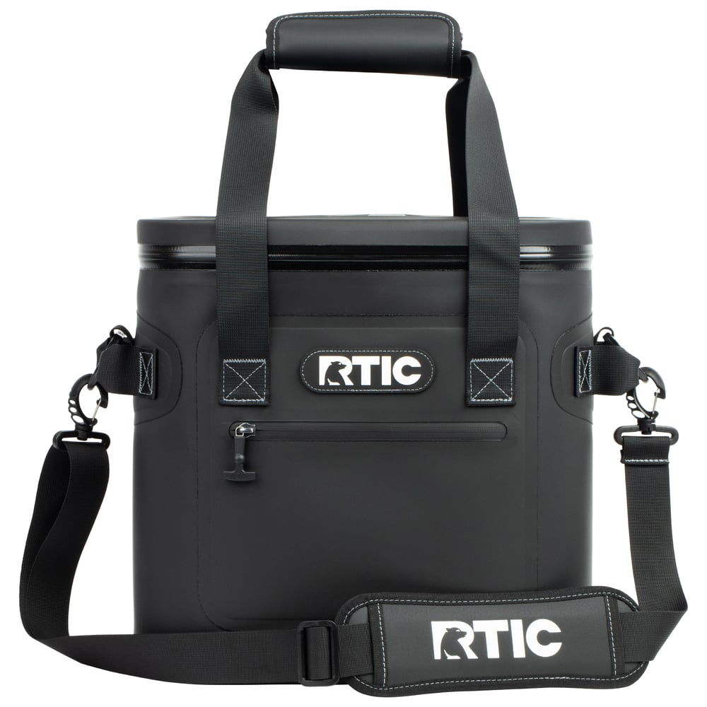 RTIC 20 Can Ultra-Tough Soft Cooler, Black Leakproof & Puncture Proof