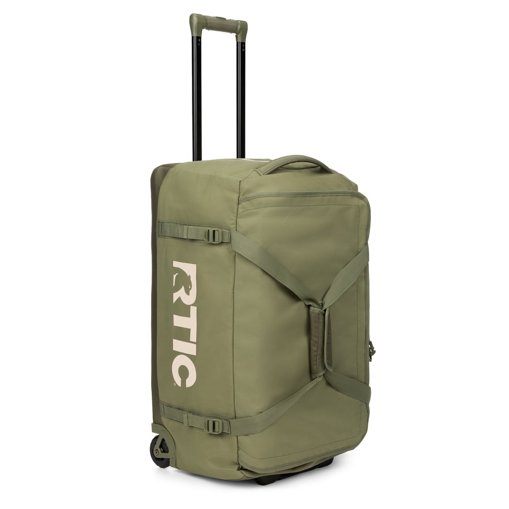 Large Road Trip Rolling Duffle Bag, Olive & Beach
