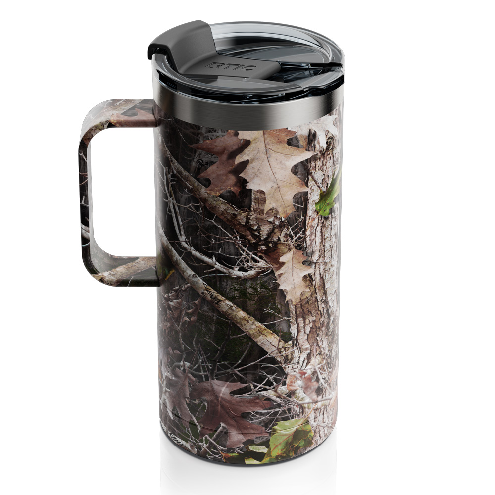 RTIC 16oz Travel Mug, Kanati Camo, Matte, Stainless Steel & Vacuum Insulated, Flip-Top Lid