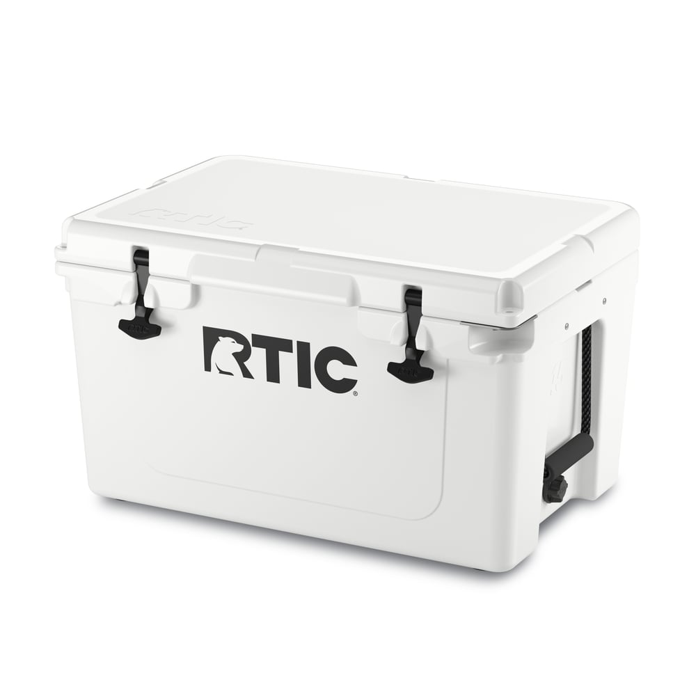 45 QT Ultra-Tough Cooler, White, Heavy Duty Rope Handles, T-Latch Closure