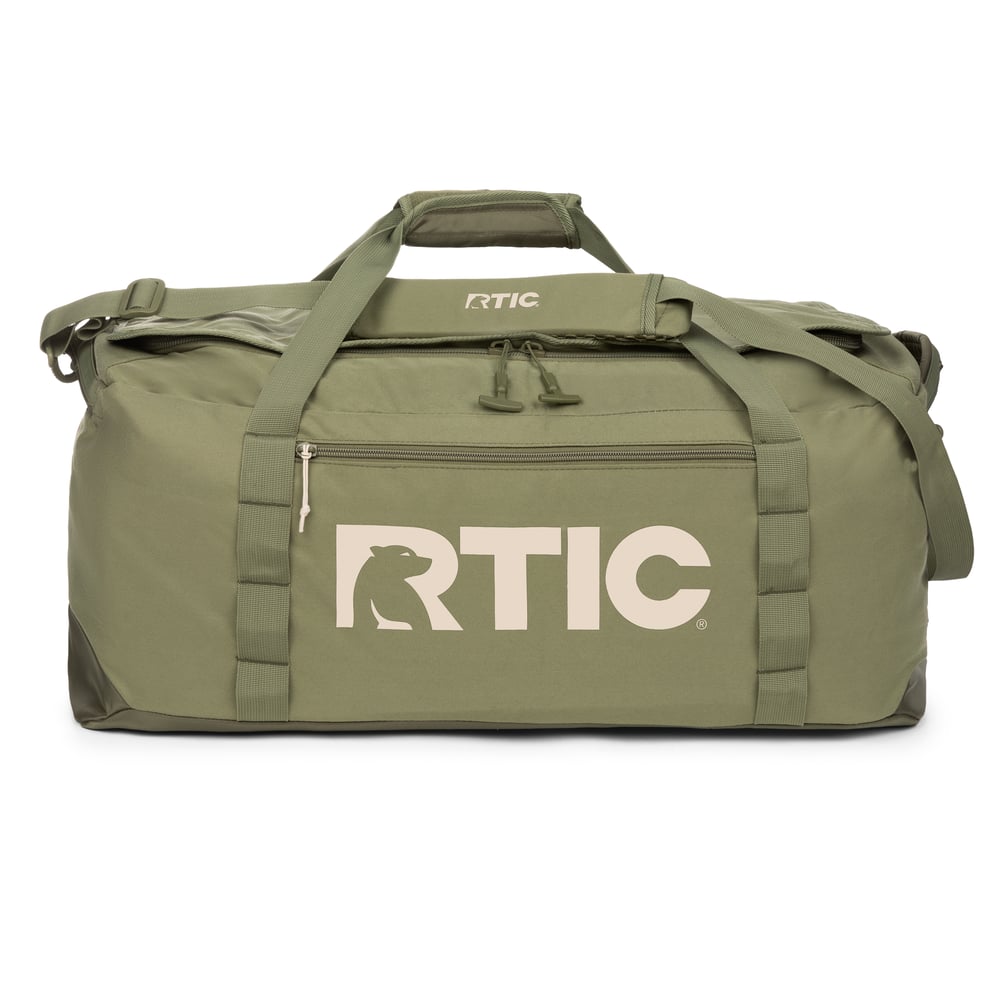 Large Road Trip Duffle Bag, Olive & Beach Image