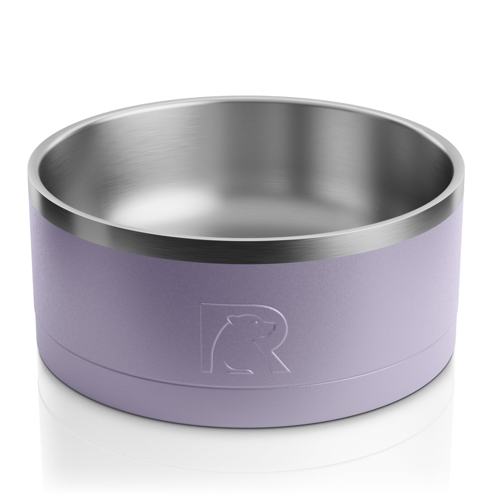 Large 3-In-1 Dog Bowl, Dark Lilac & Dusty Lilac