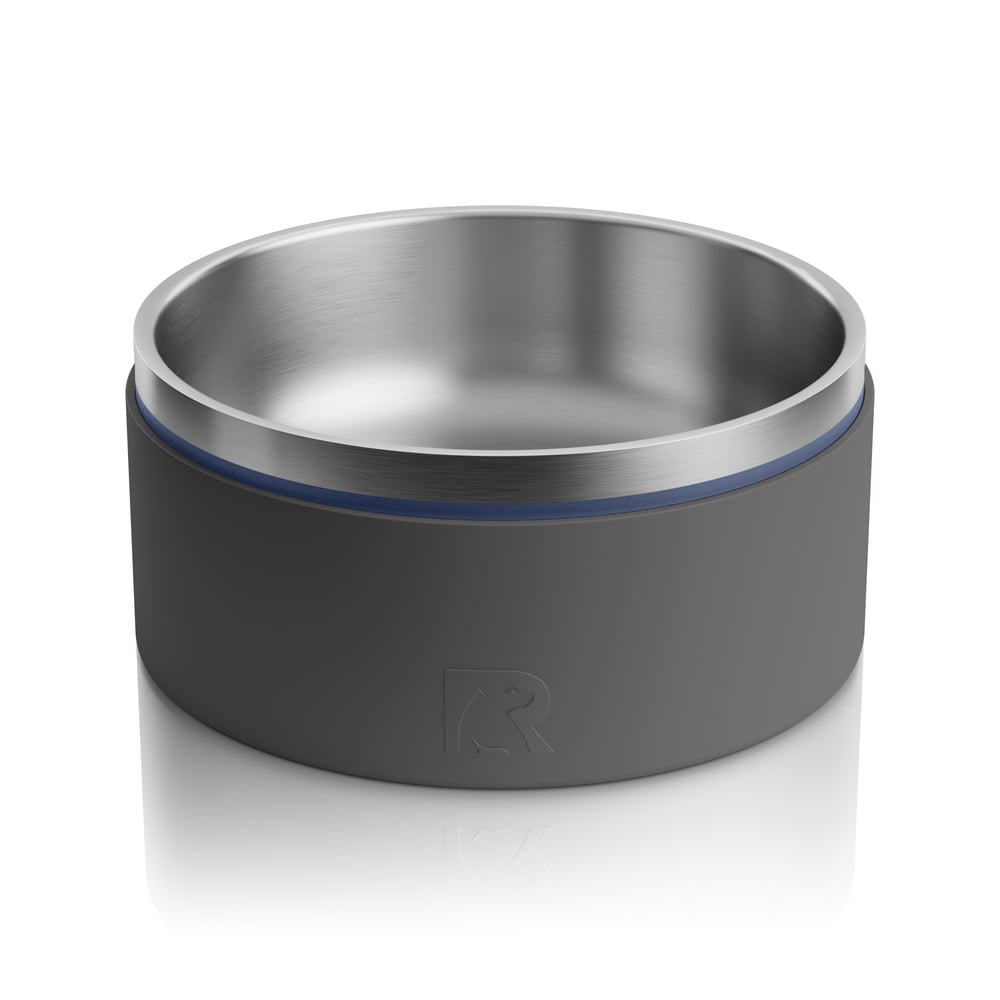 Small 3-In-1 Dog Bowl, Navy & Graphite Image