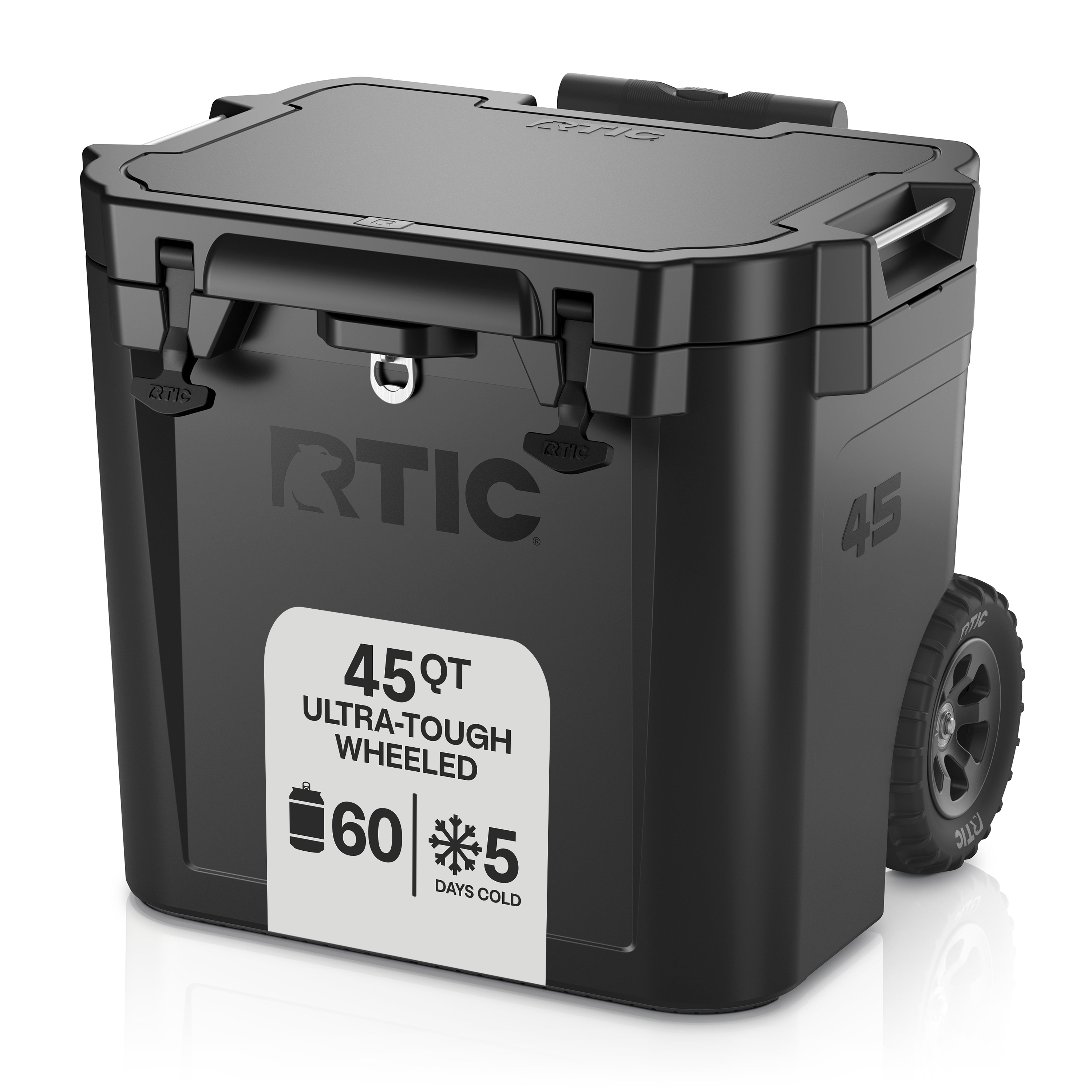 45 QT Ultra-Tough Wheeled Cooler & 60 cans capacity | RTIC