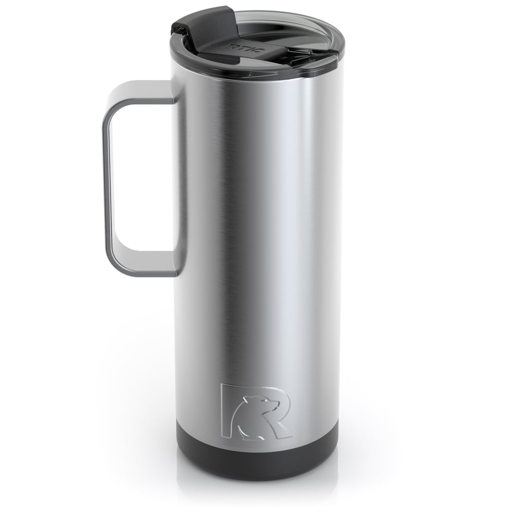 RTIC 20oz Travel Mug, Stainless, Matte, Stainless Steel & Vacuum Insulated, Flip-Top Lid
