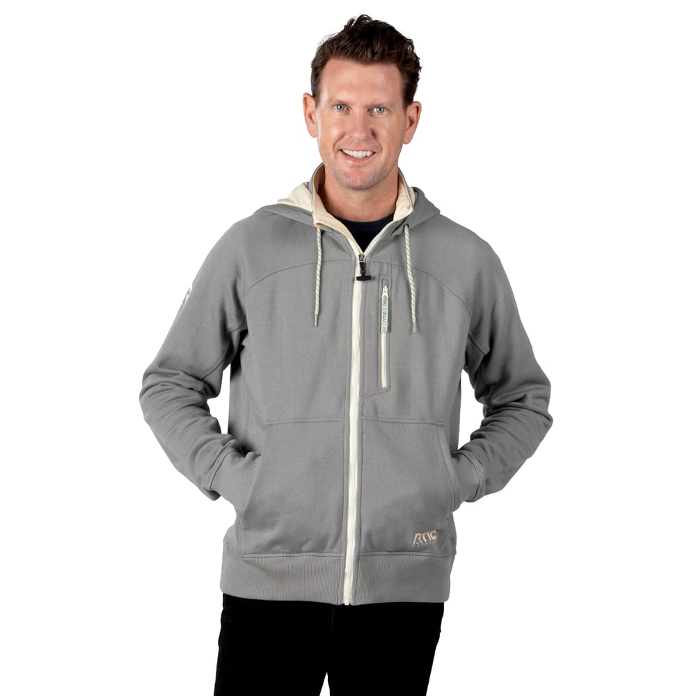 Men's Water-Repellent Full-Zip Hoodie, Granite, L Image