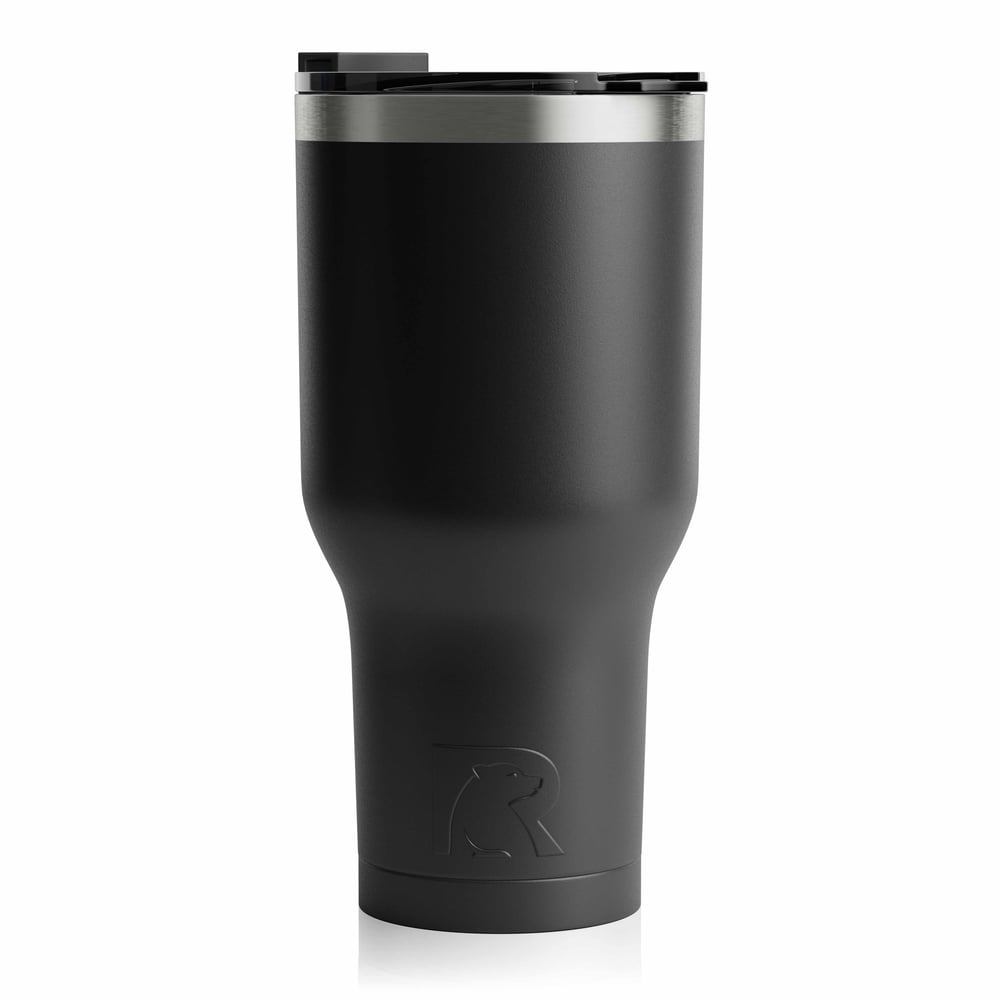 RTIC 40oz Tumbler, Black, Matte, Stainless Steel & Vacuum Insulated, Flip-Top Lid
