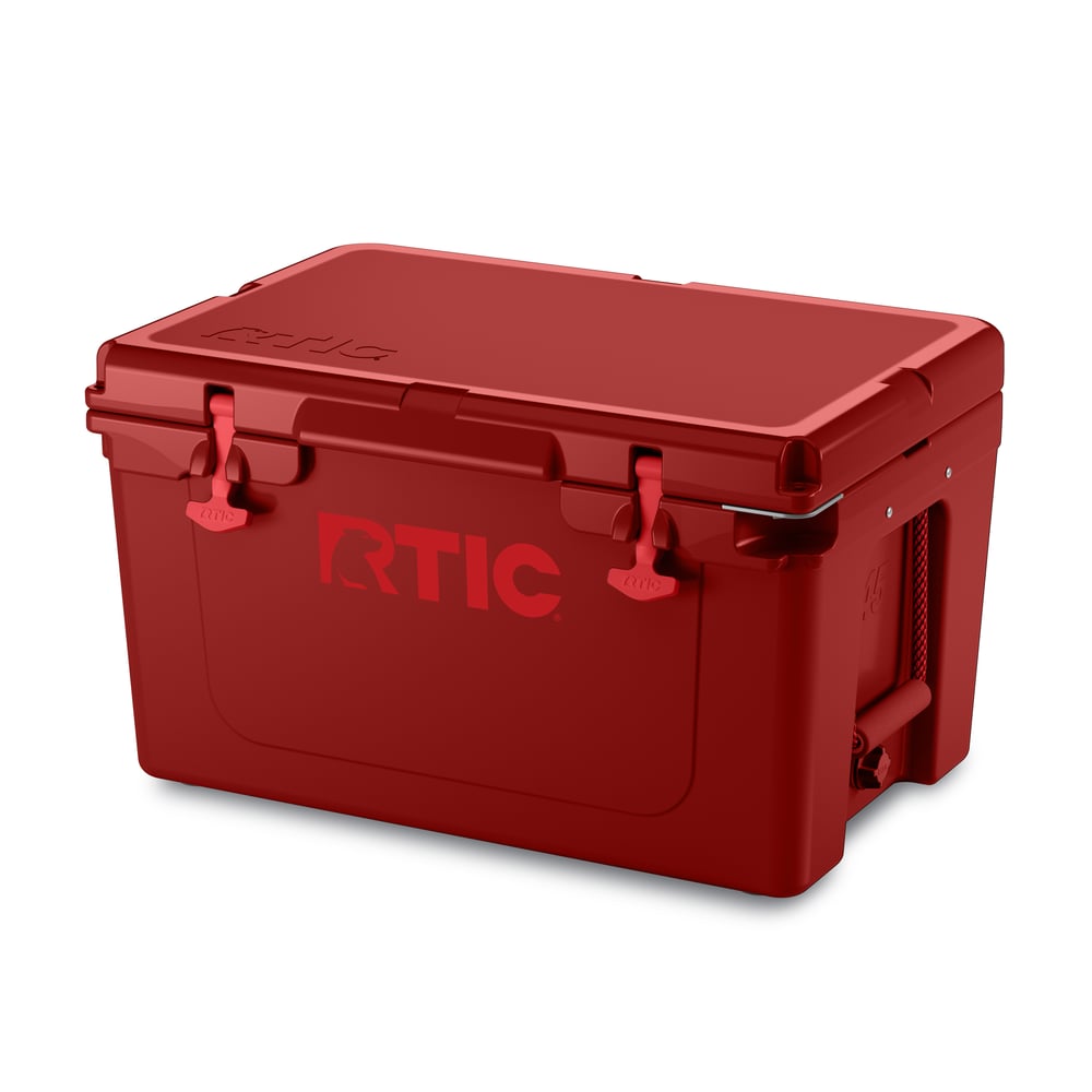 45 QT Ultra-Tough Cooler, Black Cherry, Heavy Duty Rope Handles, T-Latch Closure