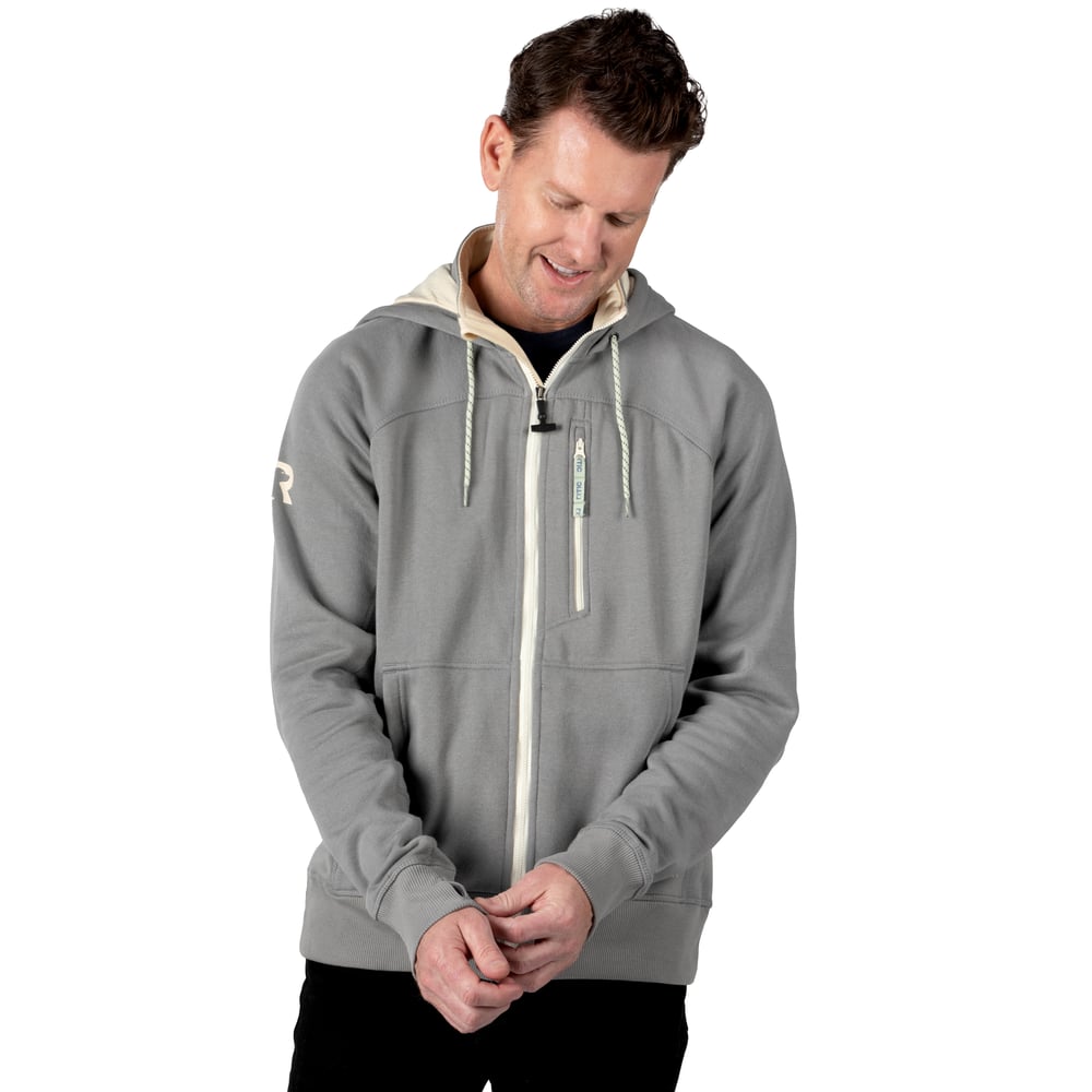 Men's Water-Repellent Full-Zip Hoodie, Granite, L Image