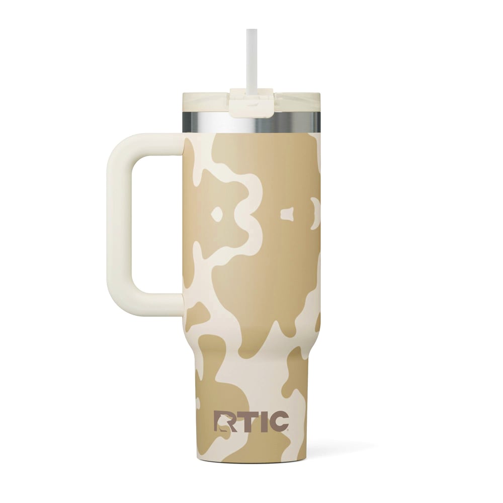 30oz Road Trip Tumbler, Brown Cow Hide