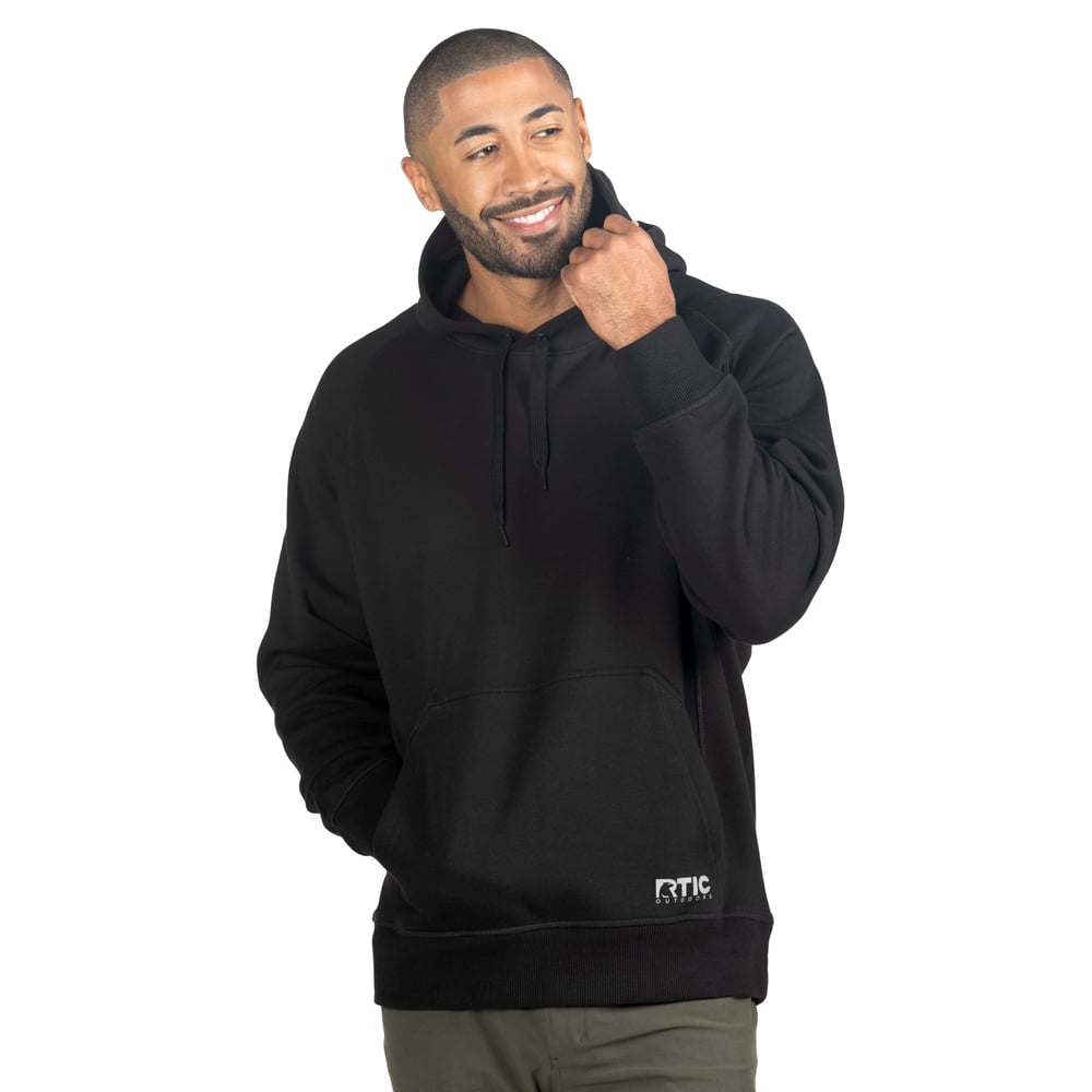 Water-Repellent Pullover Hoodie - Relaxed Fit, Black, XL