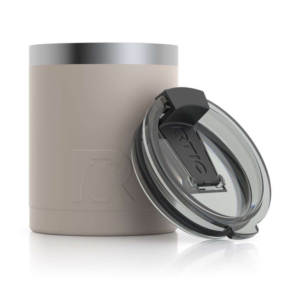 RTIC 12oz Lowball Tumbler, Beach, Matte, Stainless Steel & Vacuum Insulated, Flip-Top Lid