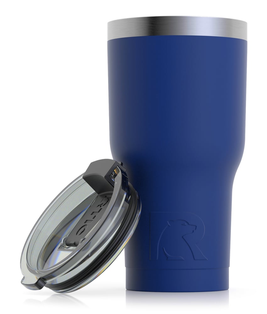 RTIC 20oz Tumbler, Gulf Blue, Matte, Stainless Steel & Vacuum Insulated, Flip-Top Lid