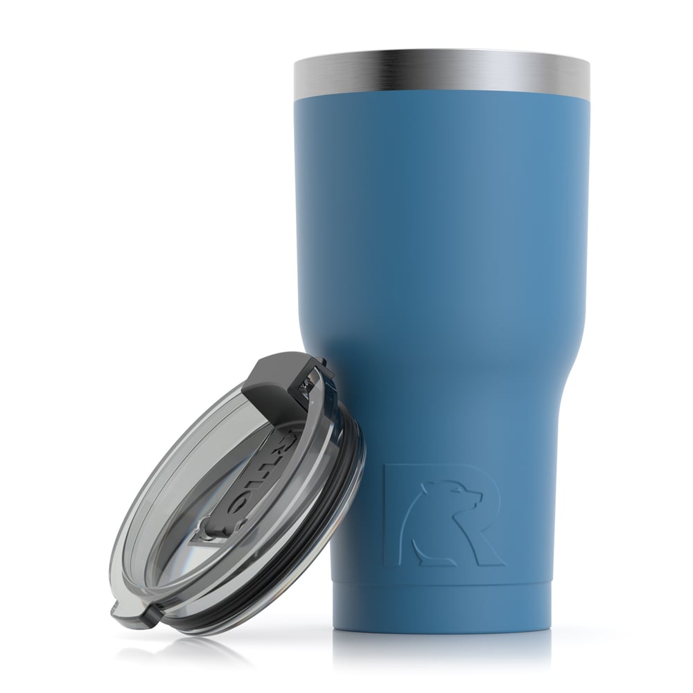 RTIC 20oz Tumbler, Slate Blue, Matte, Stainless Steel & Vacuum Insulated, Flip-Top Lid