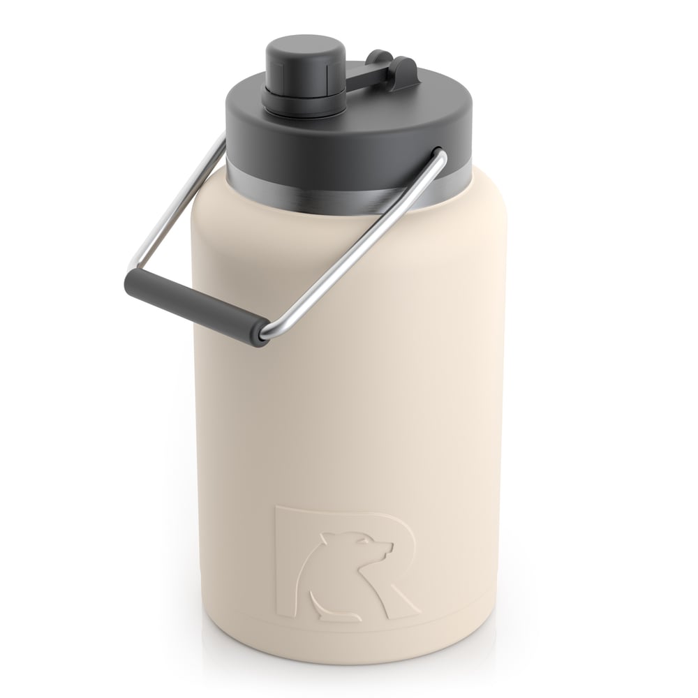 RTIC Half Gallon Jug, Beach, Matte, Stainless Steel & Vacuum Insulated, Flip-Top Lid