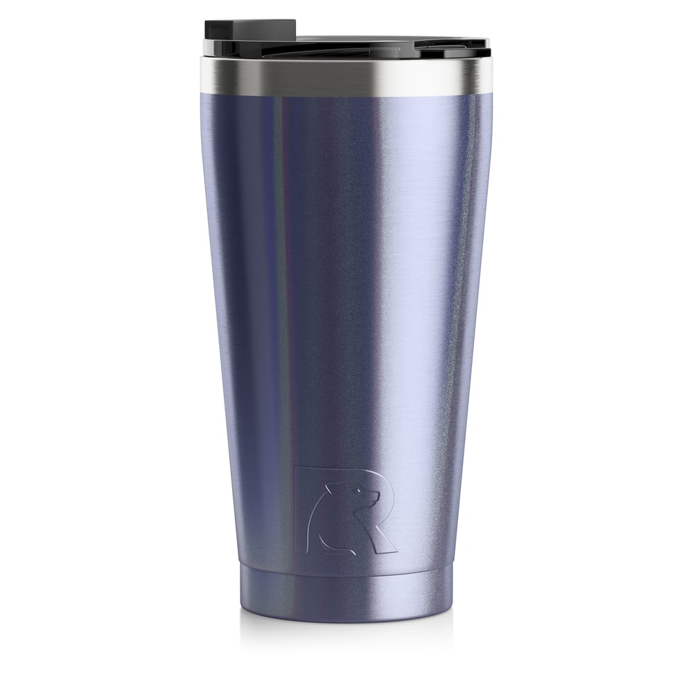 RTIC 16oz Pint Tumbler, Pacific, Glitter, Stainless Steel & Vacuum Insulated, Flip-Top Lid