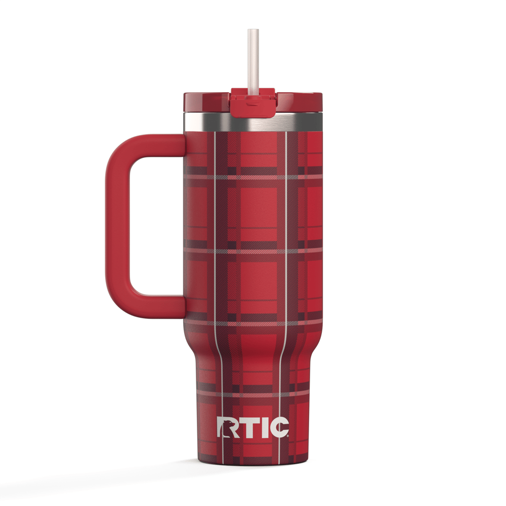 30oz Road Trip Tumbler, Red Plaid