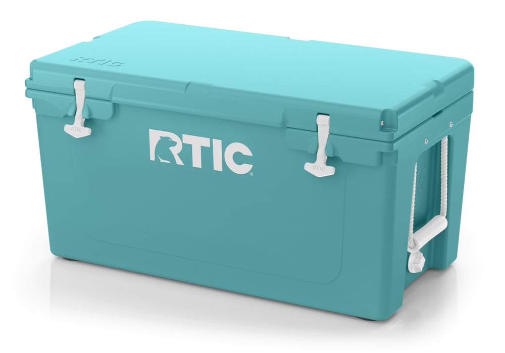 65 QT Ultra-Tough Cooler, Lagoon, Heavy Duty Rope Handles, T-Latch Closure