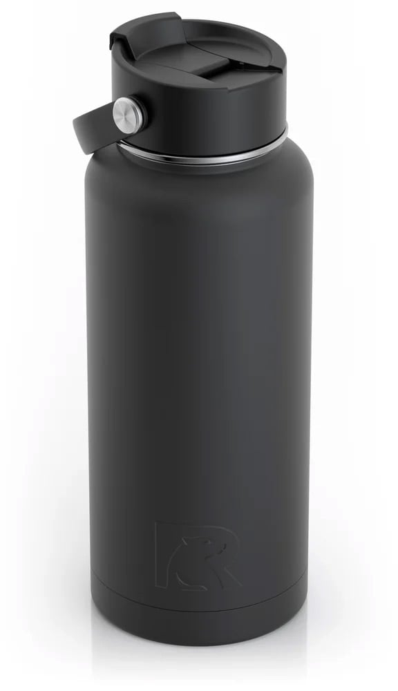 RTIC 32oz Bottle, Black, Matte, Stainless Steel & Vacuum Insulated