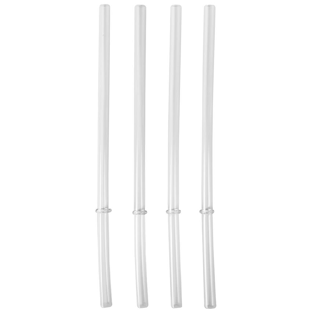 Straws, Clear Plastic, 4 Pack Image