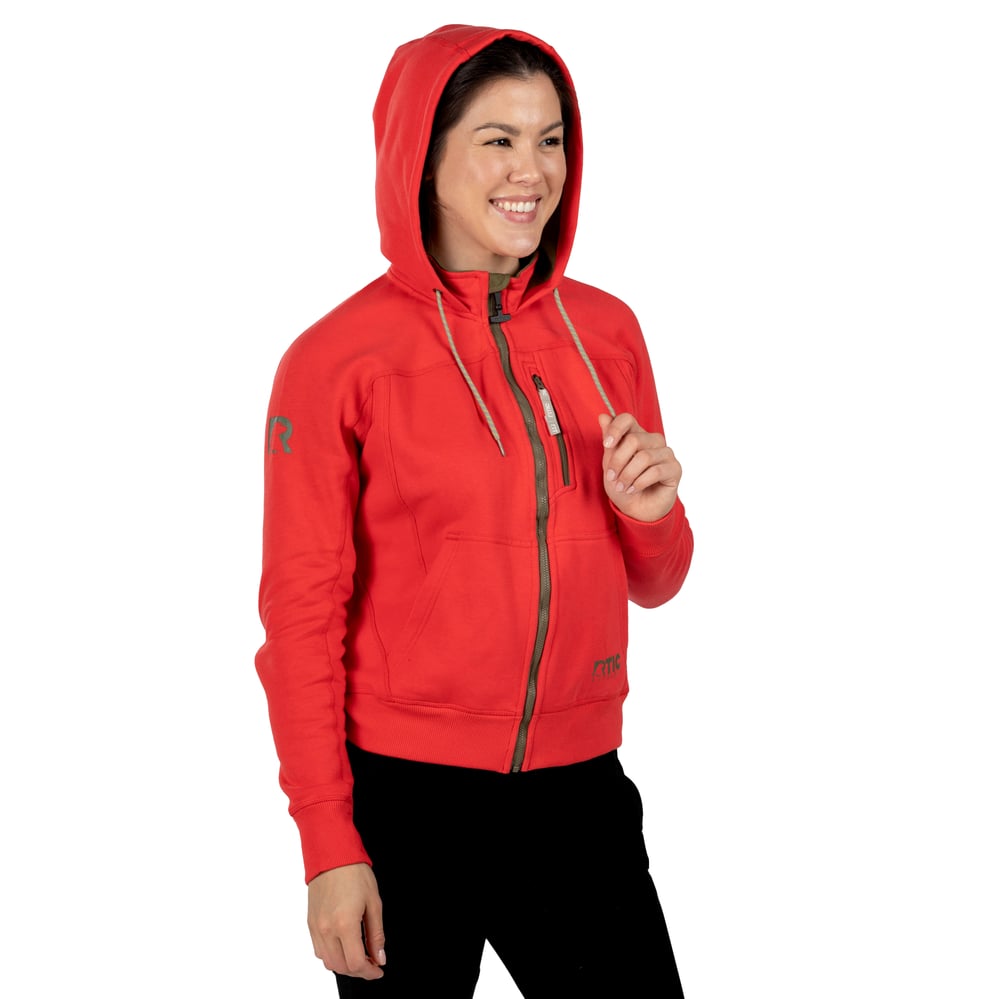 Women's Water-Repellent Full-Zip Hoodie, Scarlet, XXL Image