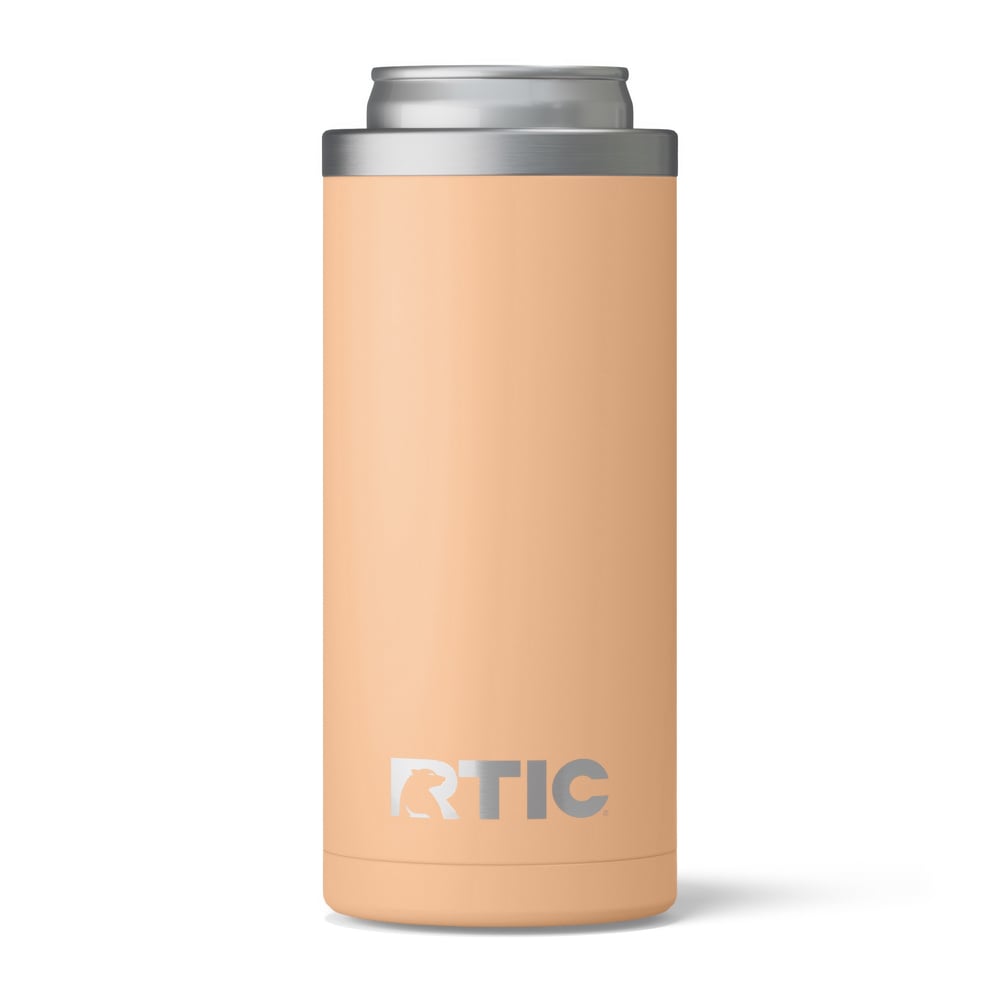 12oz Essential Skinny Can Cooler, Peach Tea, Matte