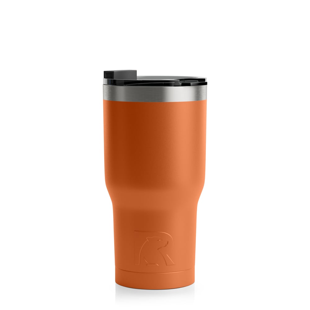 RTIC 20oz Tumbler, Dark Orange, Matte, Stainless Steel & Vacuum Insulated, Flip-Top Lid