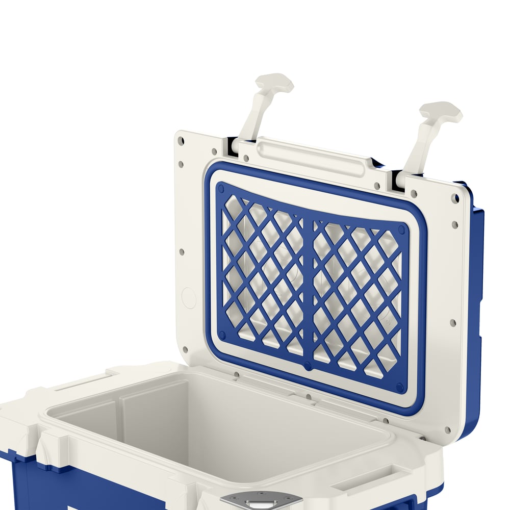22 QT Ultra-Light Wheeled Cooler, Cobalt & White Image