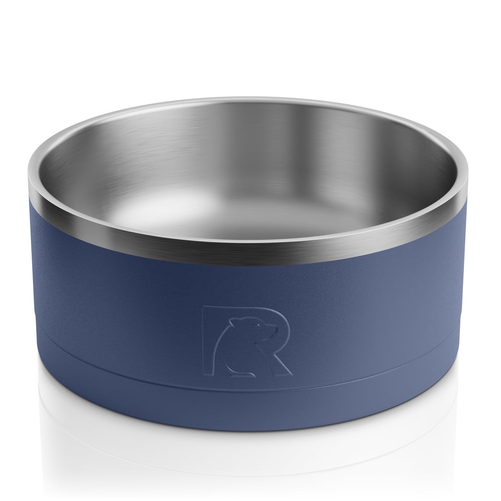 Large 3-In-1 Dog Bowl, Navy & Graphite