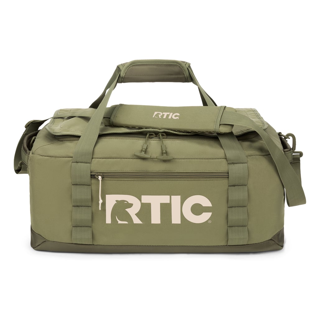 Medium Road Trip Duffle Bag, Olive & Beach Image
