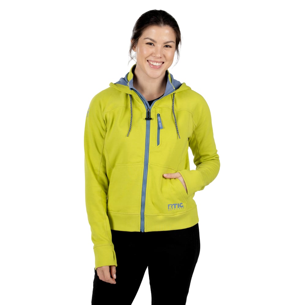 RTIC Women's Water-Repellent Full-Zip Hoodie, Green Apple, L