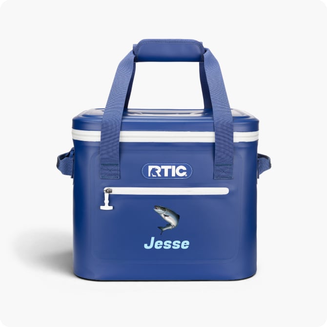 Personalized blue RTIC Soft cooler