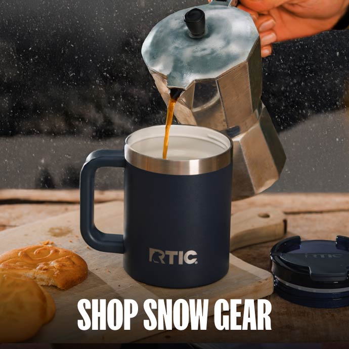 Coffee being poured into an RTIC Coffee mug