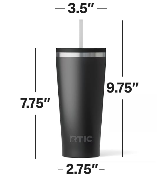20oz RTIC Everyday Tumbler dimensions